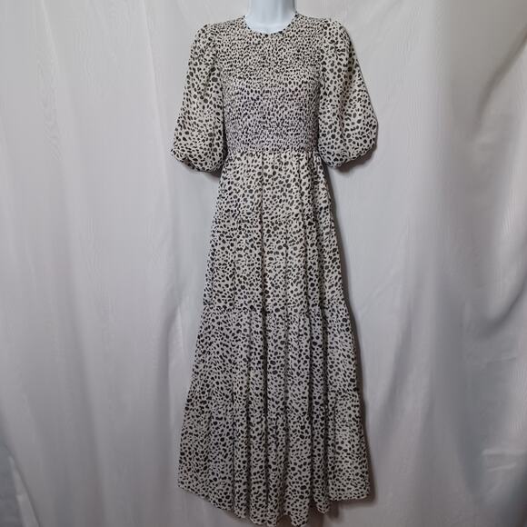 ASOS  Black and White Animal Print Tiered Maxi Dress. Size 2 - Picture 1 of 14